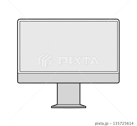 一体型パソコンのシンプルなイラスト 一体型パソコンのシンプルなイラスト 135725614