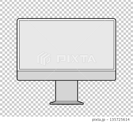 Simple illustration of an all-in-one computer 135725614