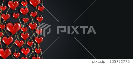 valentines day beautiful red hearts banner valentines day beautiful red hearts banner 135725776