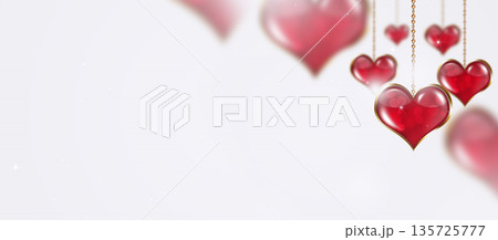 Golden Chain Big Red Hearts Banner 135725777