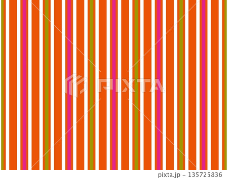ストライプ　マルチカラー　オレンジ色　白色 135725836