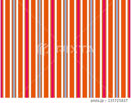 ストライプ　マルチカラー　オレンジ色　白色 135725837