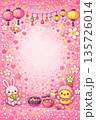 ひなまつり　背景素材　桃の節句　イラスト 135726014
