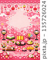 ひなまつり　背景素材　桃の節句　イラスト 135726024
