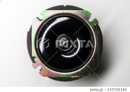 Small shiny tweeter, audio speaker, a Hi-Fi component 135726180