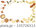 ナッツの背景イラスト シンプルなベクター食材素材 ナッツの背景イラスト シンプルなベクター食材素材 135726313