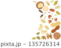 ナッツの背景イラスト シンプルなベクター食材素材 ナッツの背景イラスト シンプルなベクター食材素材 135726314