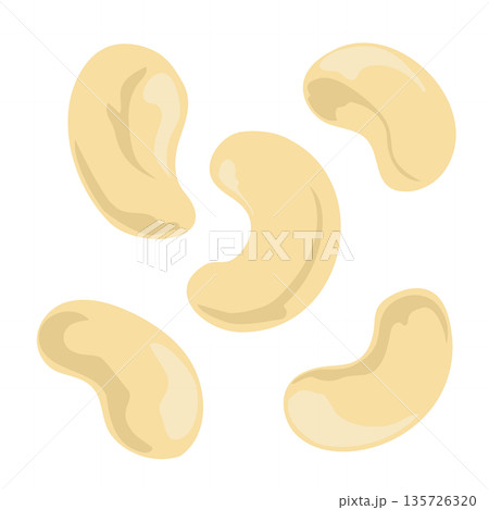 カシューナッツのイラスト シンプルなベクター素材 カシューナッツのイラスト シンプルなベクター素材 135726320