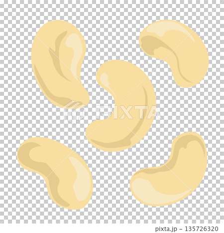 Cashew nut illustration simple vector material Cashew nut illustration simple vector material 135726320