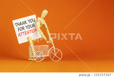 Thank you for your attention symbol. Concept words Thank you for your attention on beautiful white paper. Beautiful orange background. Business thank you for your attention concept. Copy space. Thank you for your attention symbol. Concept words Thank you for your attention on beautiful white paper. Beautiful orange background. Business thank you for your attention concept. Copy space. 135727107