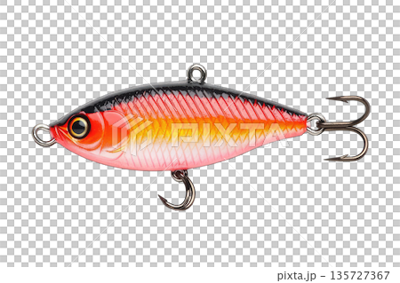 Colorful fishing lure on a white isolated background. 135727367