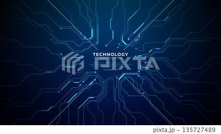 Abstract semiconductor pattern with glowing electronic pathways Abstract semiconductor pattern with glowing electronic pathways 135727489