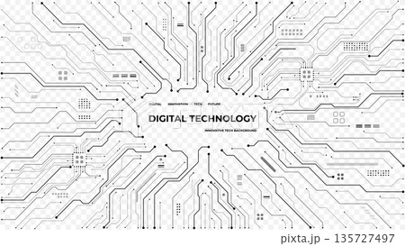 Modern circuit board pattern with central text space Modern circuit board pattern with central text space 135727497