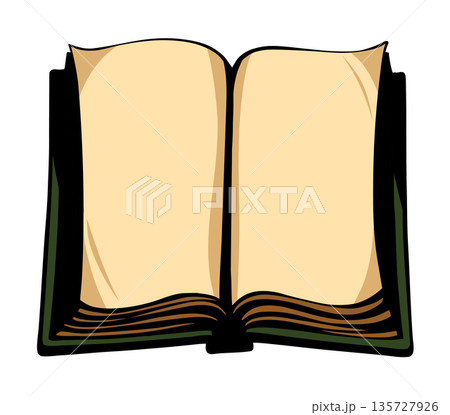 Vector linear drawing. Open book Vector linear drawing. Open book 135727926
