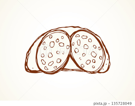 Piece of loaf. Vector drawing Piece of loaf. Vector drawing 135728049