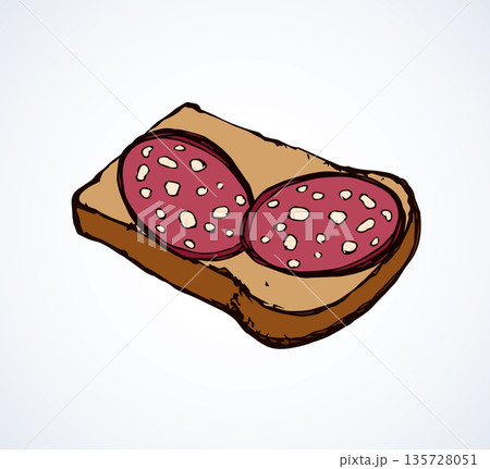 Piece of loaf. Vector drawing 135728051