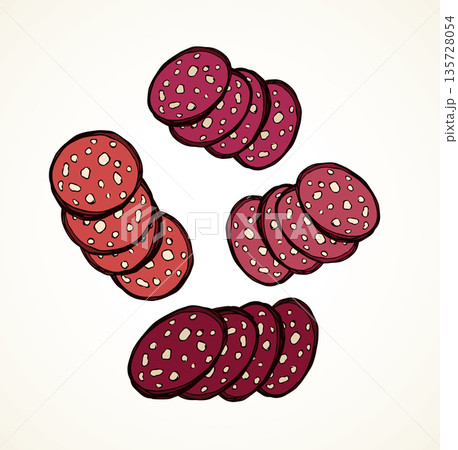 Sausage. Vector drawing 135728054