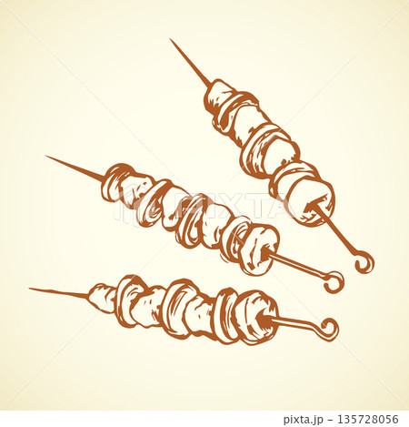 Skewer. Vector drawing 135728056