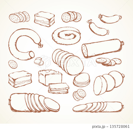 Meat production. Vector drawing objects 135728061