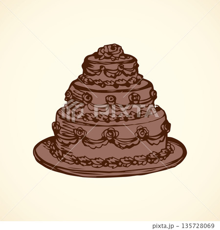 Cake. Vector drawing Cake. Vector drawing 135728069