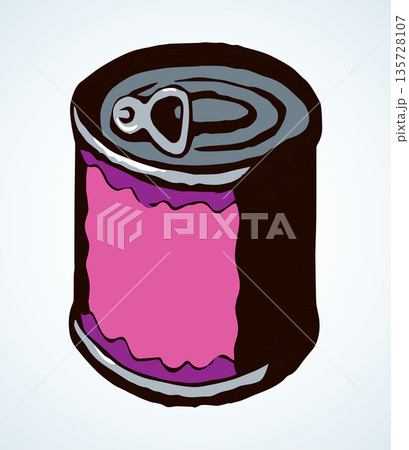 Fish Can. Vector drawing icon 135728107