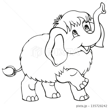 Vetstor cartoon. Little baby mammoth 135728242