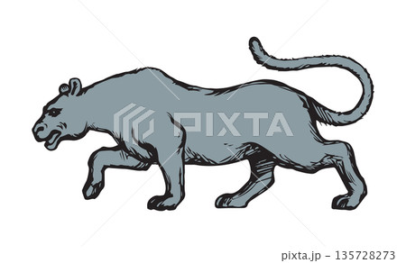 Panther. Vector drawing Panther. Vector drawing 135728273