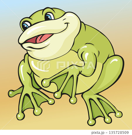 Vector illustration of a smiling frog 135728509