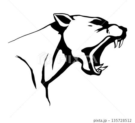 Open mouth. Grin. Vector drawing 135728512