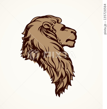 Lion. Vector drawing icon sign Lion. Vector drawing icon sign 135728564