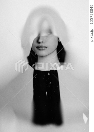 Womans abstract portrait double exposing ethereal concept 135728849