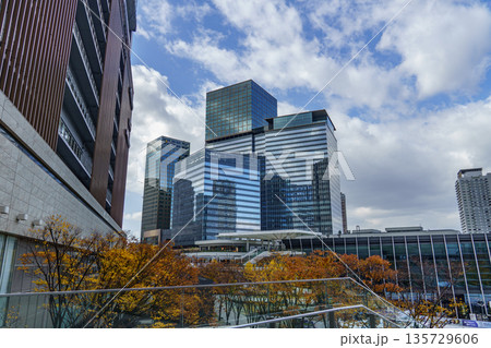 osaka city in japan at autumn time 135729606