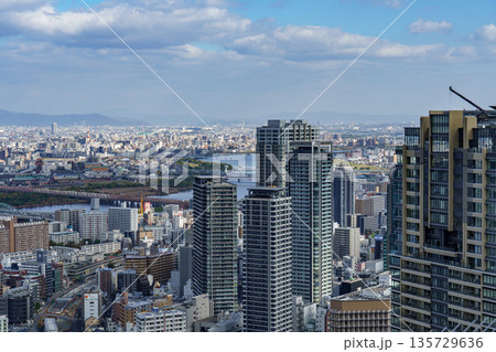 osaka city in japan at autumn time osaka city in japan at autumn time 135729636