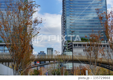 osaka city in japan at autumn time osaka city in japan at autumn time 135729668
