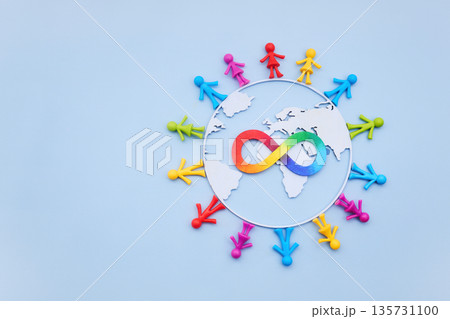 Autism awareness. Global neurodiversity inclusion uniting people around world Autism awareness. Global neurodiversity inclusion uniting people around world 135731100