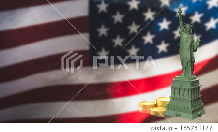 United States Freedom And Financial Growth Concept Background 3d render. 135731127