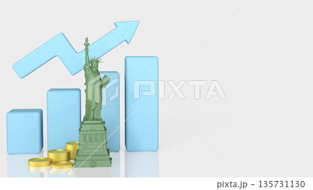 United States Economic Growth And Investment Success Concept 3d render. 135731130