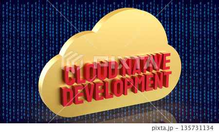 Cloud Native Application Development Concept Illustration 3d render. 135731134