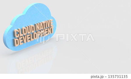 Minimal Cloud Native Software Development Concept Illustration 3d render. Minimal Cloud Native Software Development Concept Illustration 3d render. 135731135