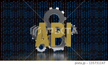 Artificial Intelligence API Integration Concept with Digital Binary Background 3d render Artificial Intelligence API Integration Concept with Digital Binary Background 3d render 135731147