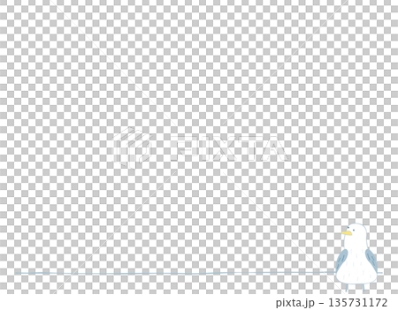 手繪海鷗插圖邊框線 135731172