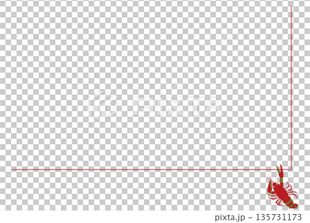 ザリガニがワンポイントのフレームイラスト ザリガニがワンポイントのフレームイラスト 135731173