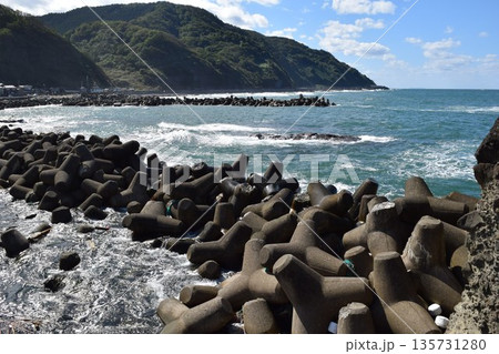 海岸の波消しブロック 海岸の波消しブロック 135731280