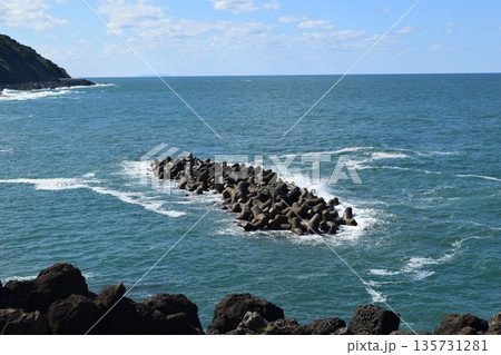 海岸の波消しブロック 135731281