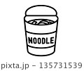 蓋を開けたインスタントヌードルのアイコン 135731539
