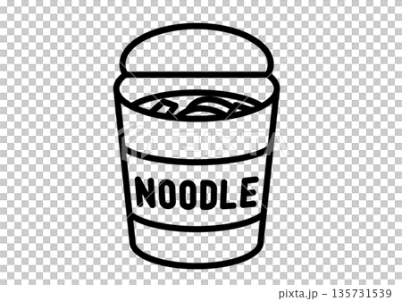 蓋を開けたインスタントヌードルのアイコン 135731539