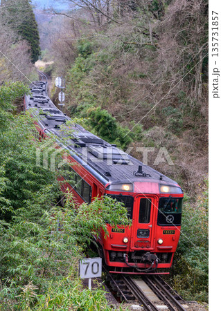 山中を走る特急ゆふ4号 山中を走る特急ゆふ4号 135731857