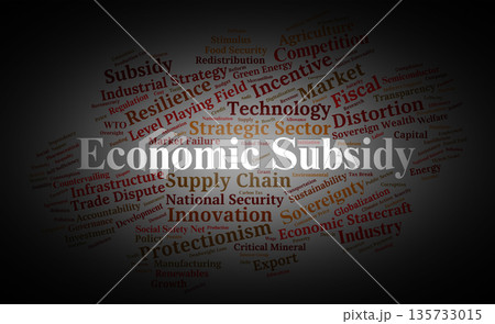 Economic Subsidy Word Cloud. Core Terms on Industrial Policy and Market Incentives Economic Subsidy Word Cloud. Core Terms on Industrial Policy and Market Incentives 135733015