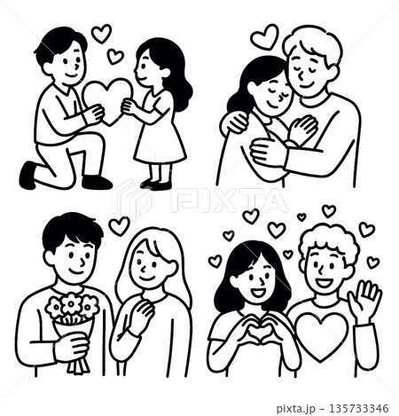 Couple love heart romance happiness relationship affection together cheerful emotion hugging flowers smiling gesture dating friendship caring joyful connection support bonding sweet positive Couple love heart romance happiness relationship affection together cheerful emotion hugging flowers smiling gesture dating friendship caring joyful connection support bonding sweet positive 135733346