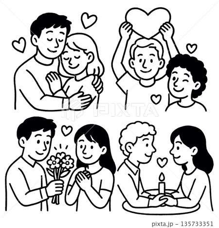 Couple love romance happiness relationship affection together heart date smile hugging holding hands flowers candle dinner emotional cheerful joyful caring friendship partner bonding connection Couple love romance happiness relationship affection together heart date smile hugging holding hands flowers candle dinner emotional cheerful joyful caring friendship partner bonding connection 135733351